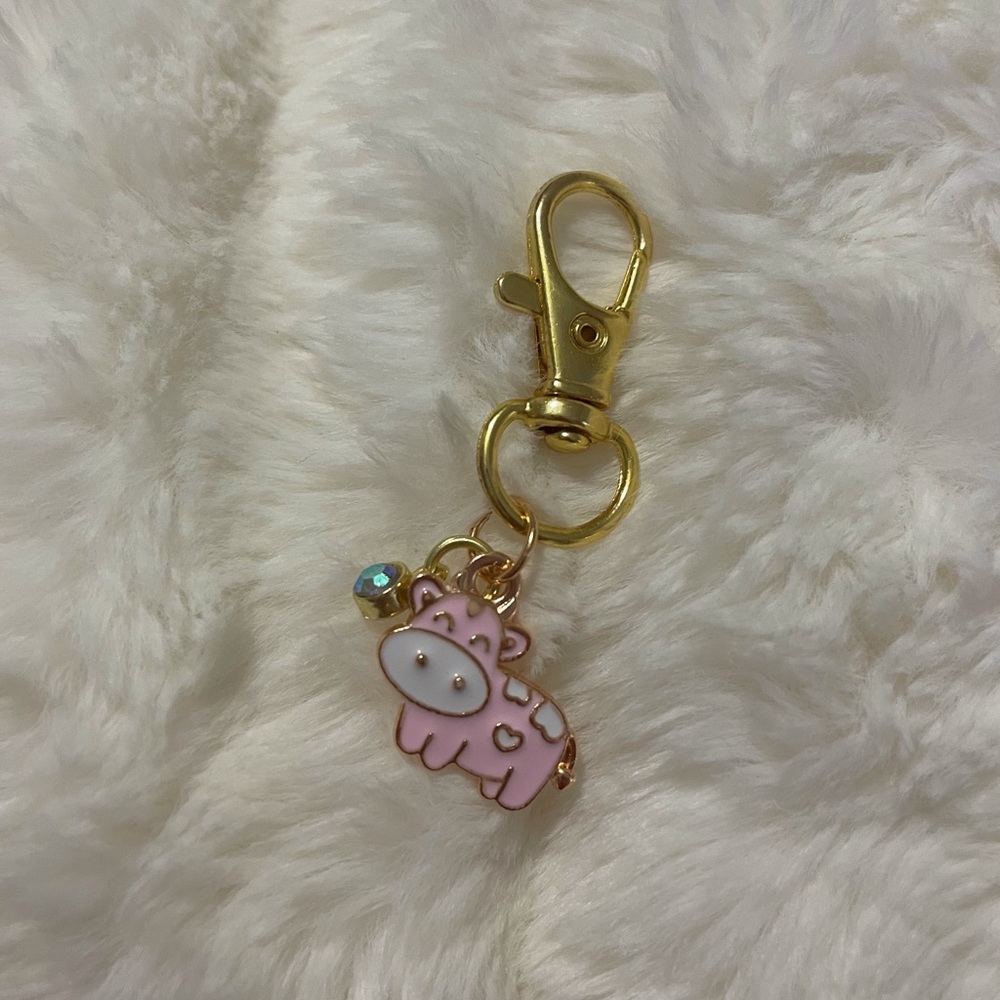 Handmade cow keychain